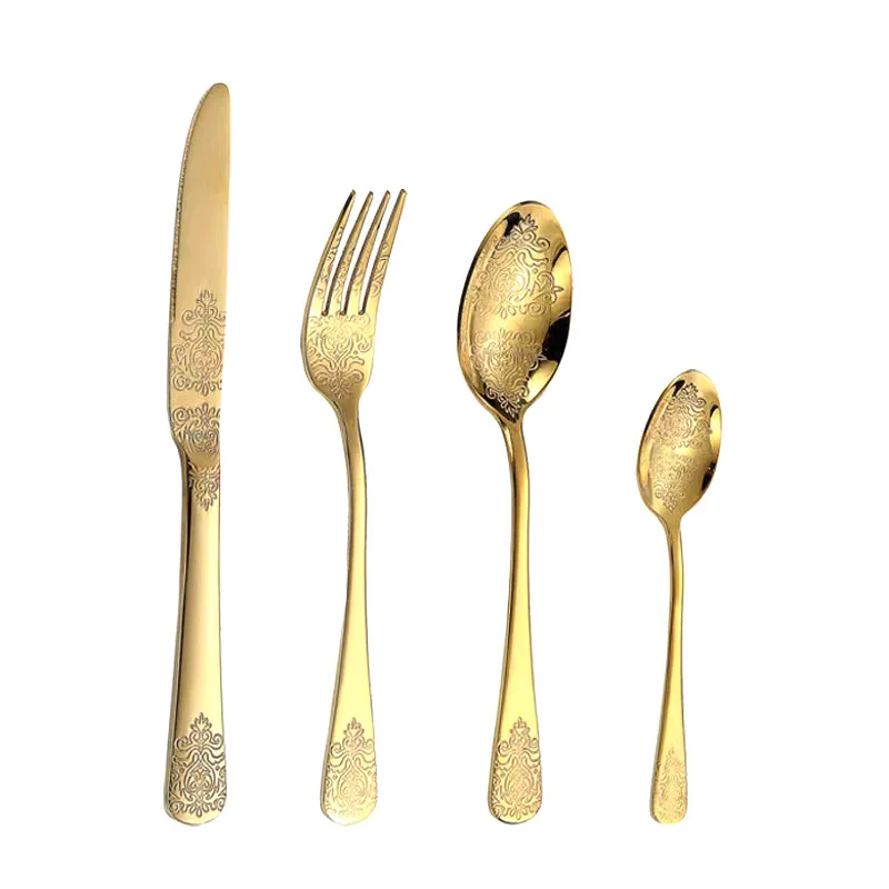 Stainless steel knife fork and spoon set Crown box 1010cutlery 24pcs tableware set with cutlery holder