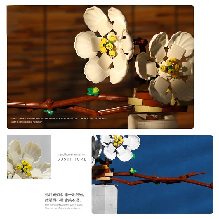 Hot Sale Valentines Day Romantic Flowers Toys Gifts Creative Handmade Eternal DIY Building Block Flower Jigsaw Puzzle Game Kits