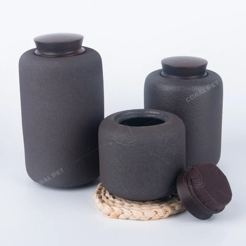 Coral Pet Animal Urna Wood Lid Vintage White Ceramic Urns For Pets Cremation Ashes Keepsake Large Tin Pet Urns