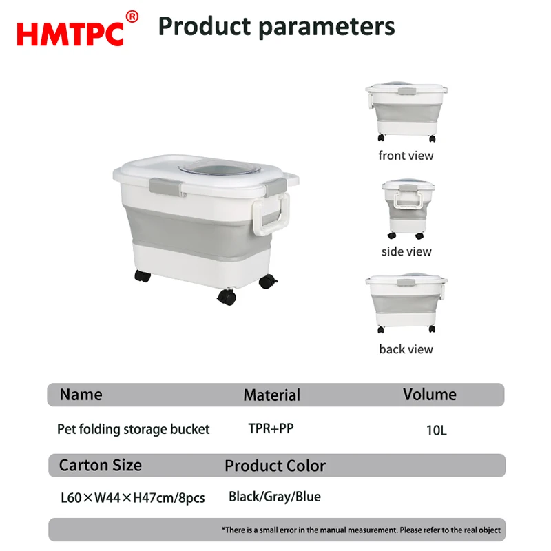 Large Capacity Hot Selling PP TPR Material Portable Folding Pet Food Storage Box Factory Wholesale Dogs Cats Fish Water