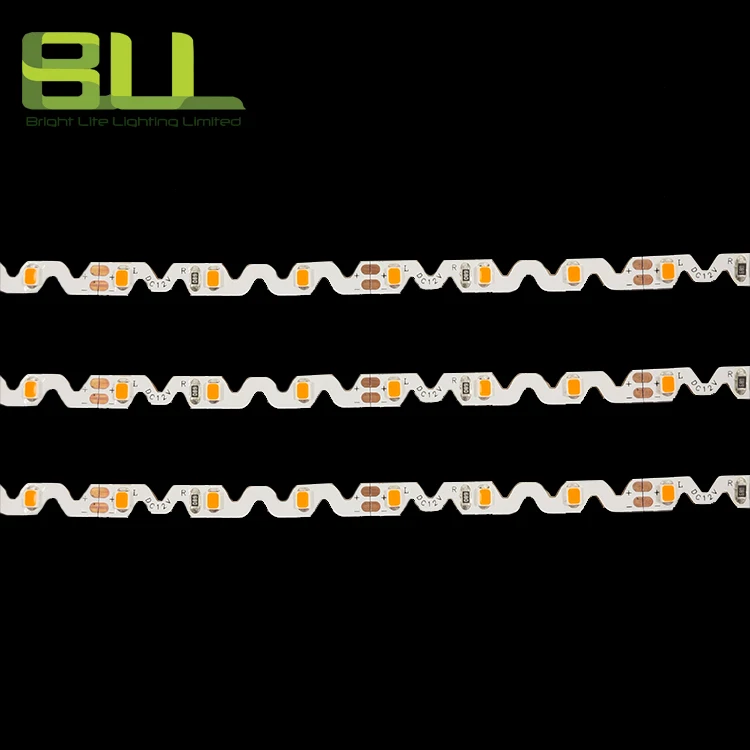 Smart Home Per Meters 60leds 12V Bendable Led Strip Light Zigzag Ice Golden yellow 2835 SMD 12V Led Strip Light