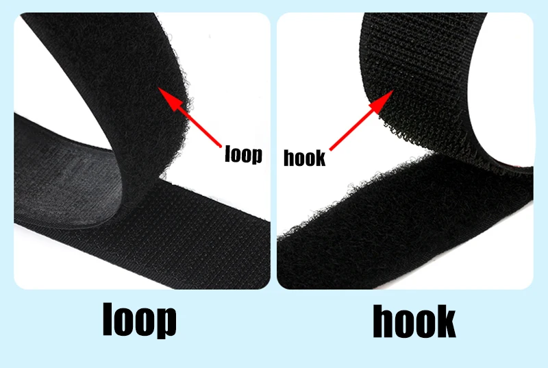 Adhesive Black Fabric Hook And Loop Strap Reusable Nylon Hook Loop