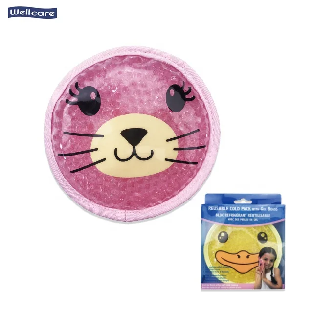 Winter Heat Pack Reusable kids aqua pearls round shaped Reusable cold gel ice pack hand warmer