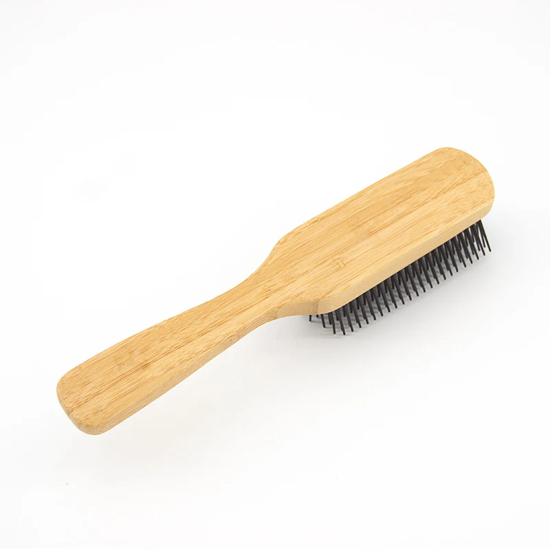 High Quality Hair Brush Private Label Wooden 9 Row Detachable Denman Styling Brush