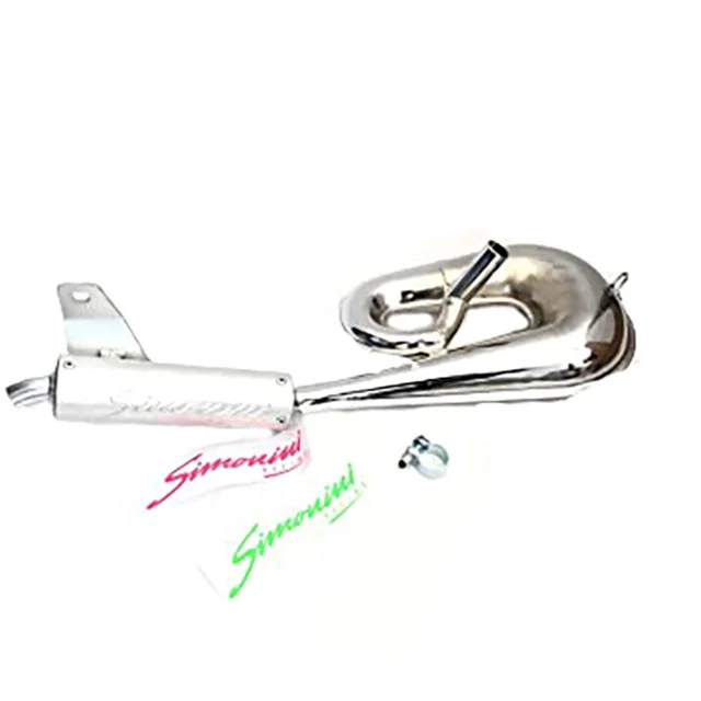 Glossy chrome Racing Expansion Chamber Muffler Exhaust for Piaggio Moped Ciao Bravo 50 Motorbike scooter Simonini Glossy chrome