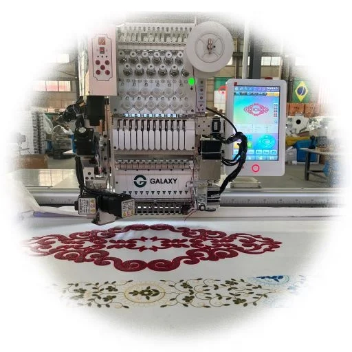 Одноголовочное устройство GALAXY 12 игл с 2 цветными бусинами и простое соединительное трубчатая/вышивальная машина для футболок/платьев/шляп