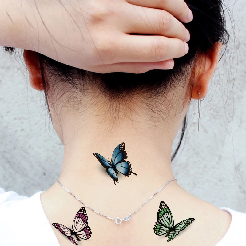 Kids 3D cartoon hand tattoos girls tattoo stickers butterfly temporary waterproof tattoos