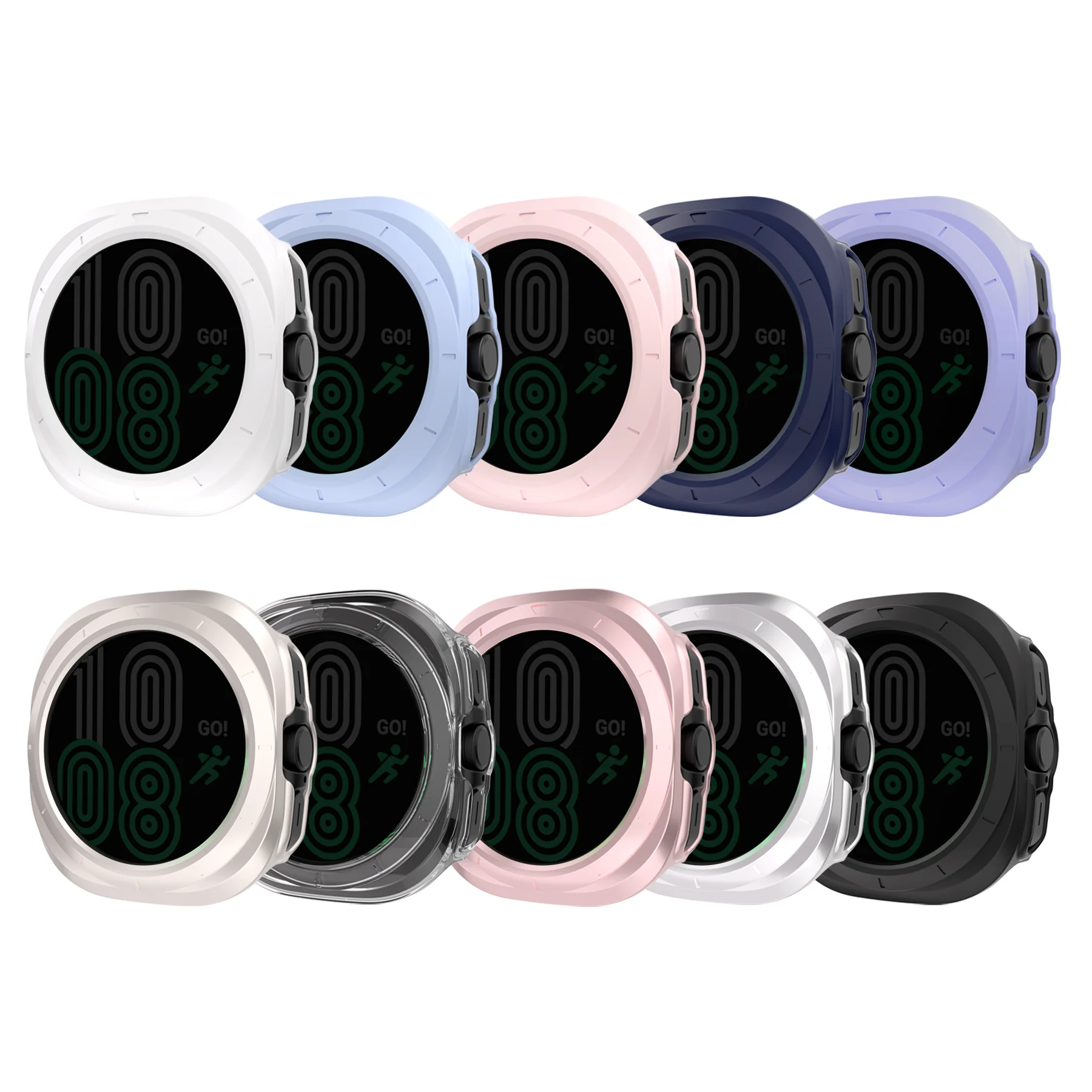 ShanHai Privacy Glass+Case for Samsung Galaxy Watch 7 Ultra 47mm Waterproof Hard PC Bumper Cover+Screen Protector