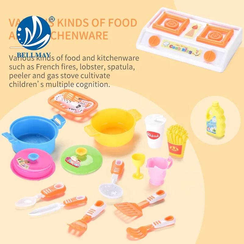 Bemay Toy Pretend Play Kitchen Toy for Kids, Play House Kitchen Set for Kids