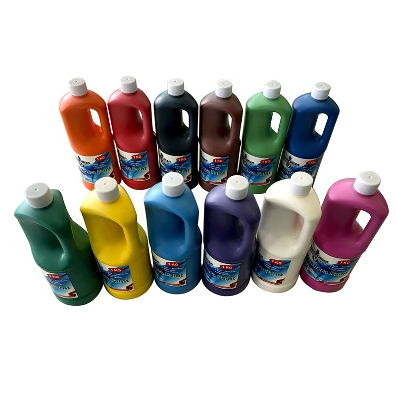 Liquid Tempera Bulk Paint for kids 1kg ,12 Colors, Great for Arts & Crafts and School