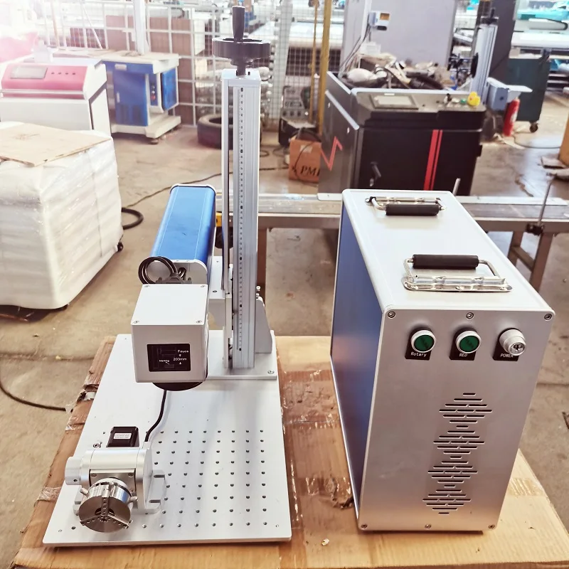 20W 30W 50W 100W Portable Fiber Laser Marking Engraving Machine for Jewelry Logo Printing Mobile Phone Case Brand Printer