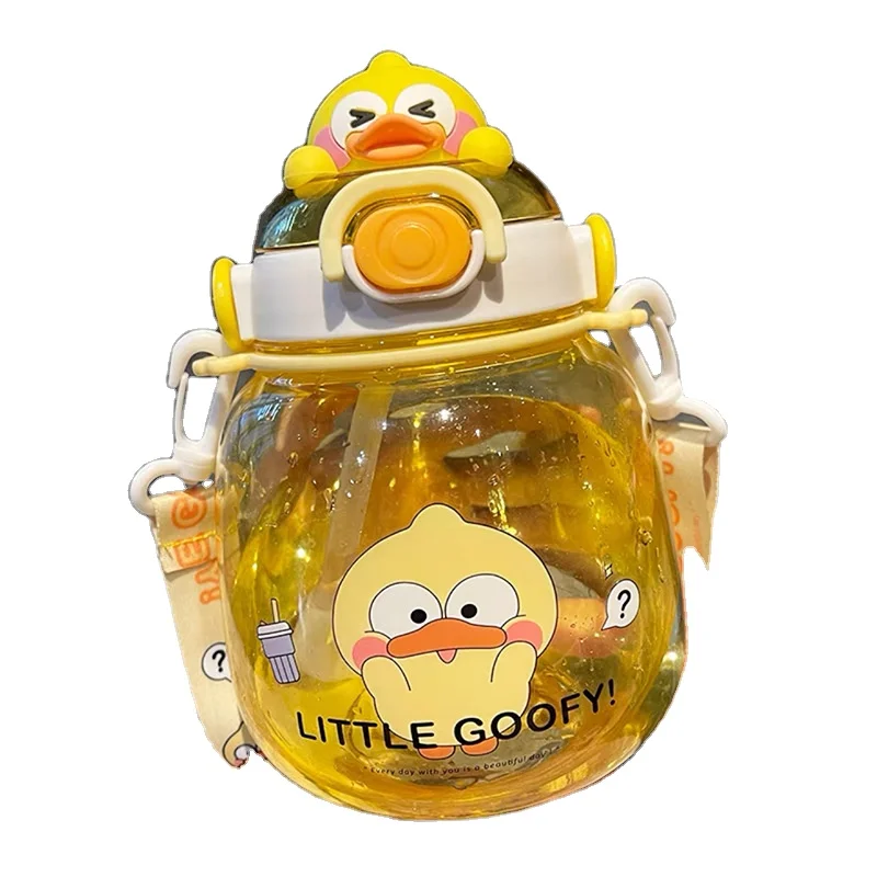 Bpa Free kids Clear Plastic Water Bottle With Straw Drinking Children Drink School Cute Giant Water Bottle For Kids