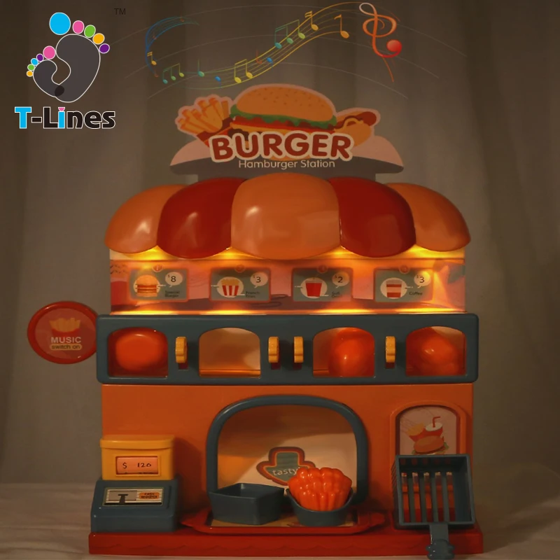 Happy burger station pretend kitchen cooking toy