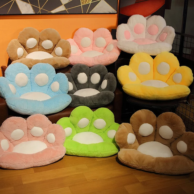 Office Sofa Back Pillow Embroidered Cat Paw Seat Cushion Pillow