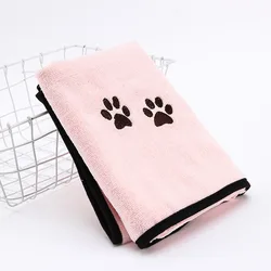Factory Price Fiber Pet Towel Blue Pink Pet Water Absorption Bath Towel