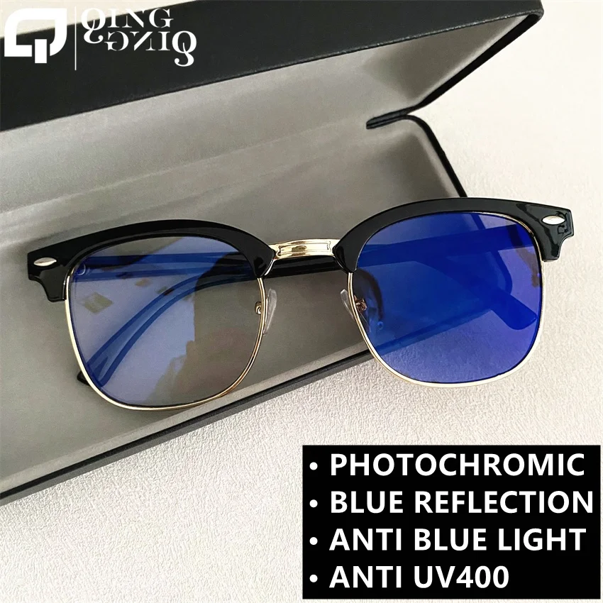 unisex men`s women 2025 circle eyebrow gold silver black retro photogray anti reflet 2024 2024 uv400 photochromic sunglasses