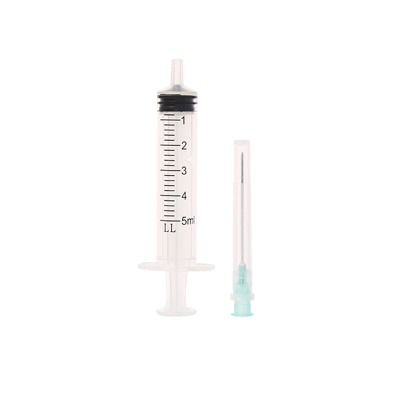 plastic syringe 5ML with needle with CE/GMP