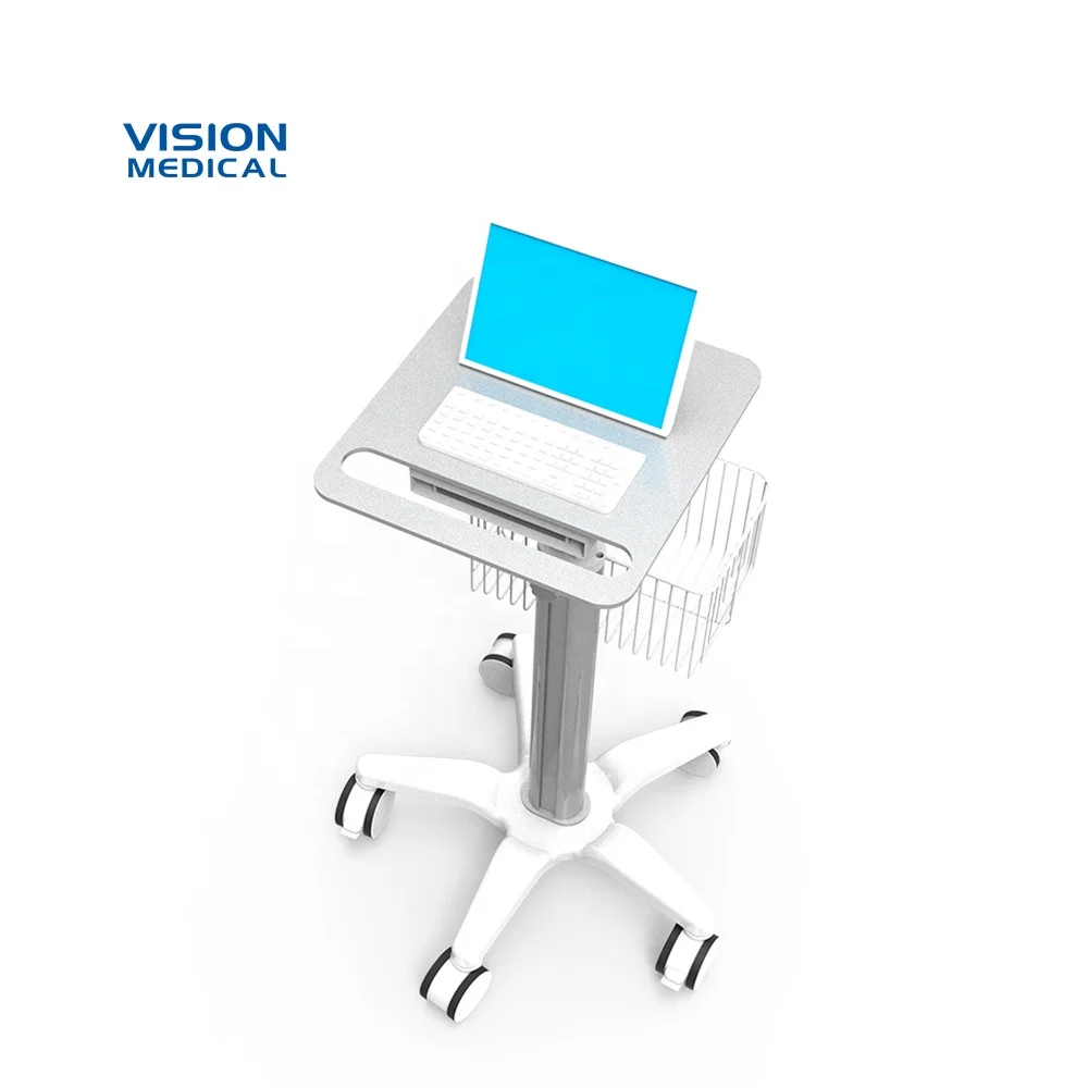 All in one PC-tablet cart mobile medical cart with drawer hospital equipment computer trolley