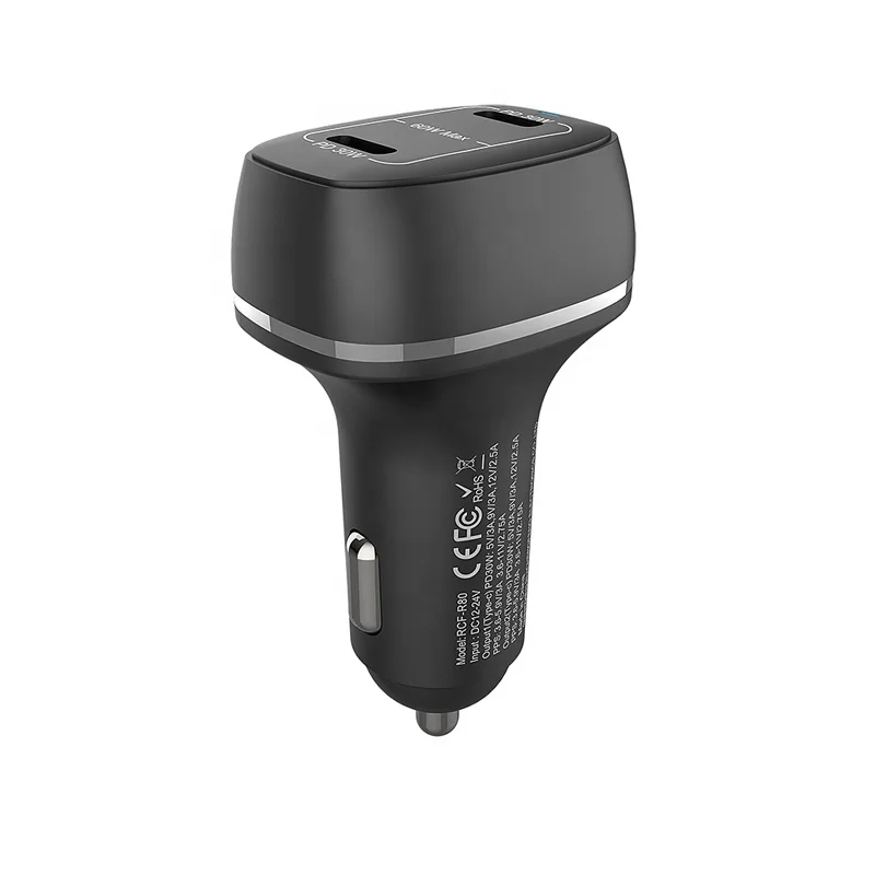 USB C Car Charger 60W (30W+30W) Dual Port PD 3.0 Dual Type C Fast Car Charger Adapter Mobile Phone Redmi Note 10 Pro Sono 5V FMC