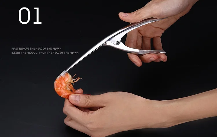 
High-Class Stainless Steel Smart Shrimp Peeling Plier Kitchen Easy Peel Shrimp Clamp Housewife Shrimp Peel Tool 