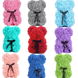 Подарок на день Святого Валентина, оптовая продажа, цветы, красная роза, пена 35 см, мишка тедди без подарочной коробки, подарки розы