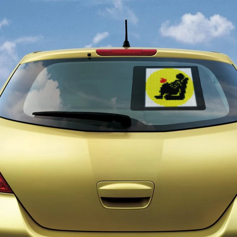 Car Led Screen Display Car smile Display Screen Rear Window Digital Car Display  LED sign board for store advertising