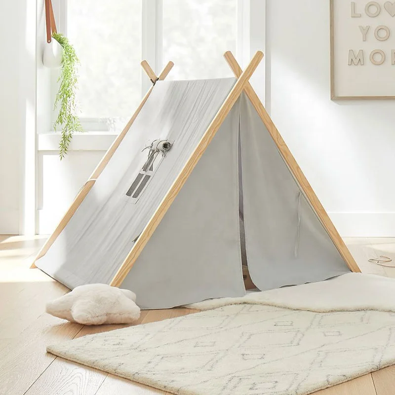 Asweets Kids Indoor Cotton Canvas Teepee A Frame Playhouse Play House Tent