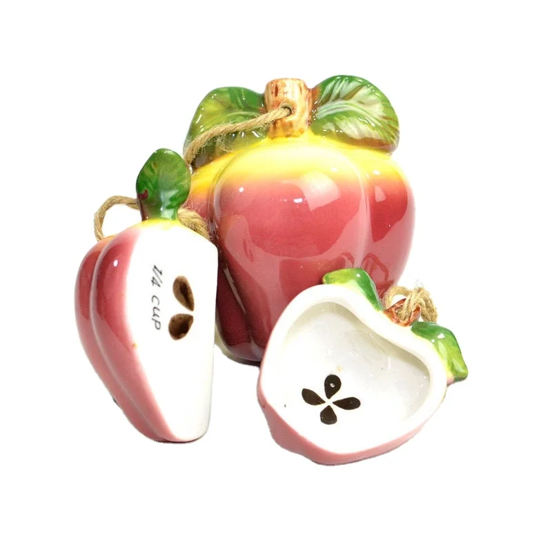 Ceramic Fruit Design Measuring Cups Set of Four