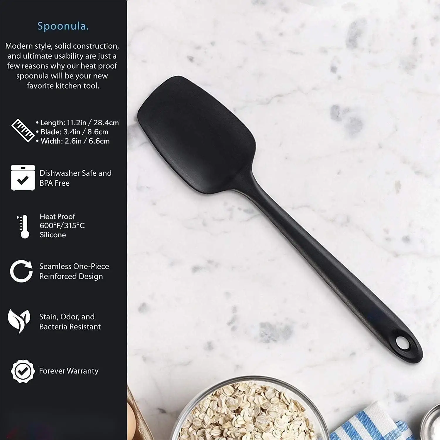 1 Pieces Silicone- Ergonomic Handle High Heat-Resistant Spatulas, Non-stick Rubber Spatulas