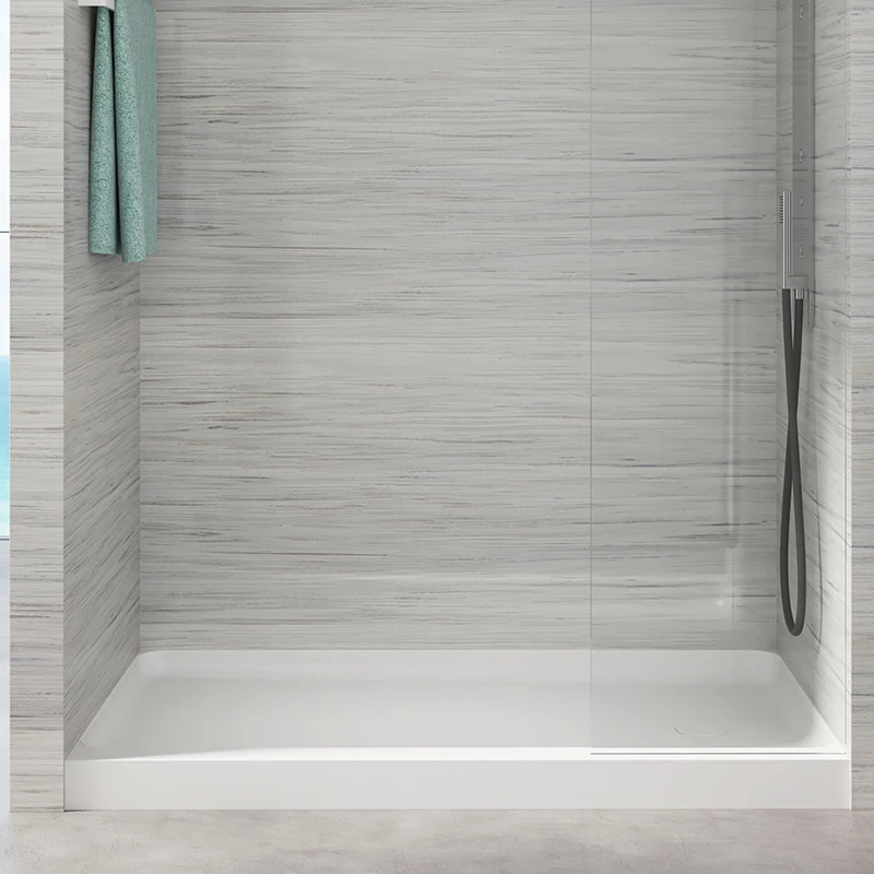 European quality standard Acrylic Solid Surface Materials Shower Tray Square For Bathroom