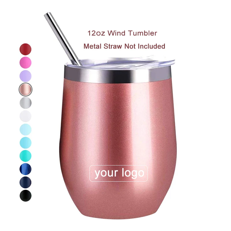 multiple color 12oz stainless steel jar vacuum wine tumbler custom logo insulated cup egg shape coffee thermo mug personalised