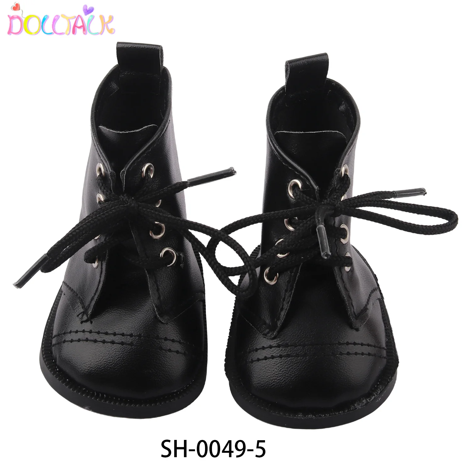 MISU Factory Direct 18-inch American Doll Brown Lace High-top Cool Leather Boots Doll Shoes