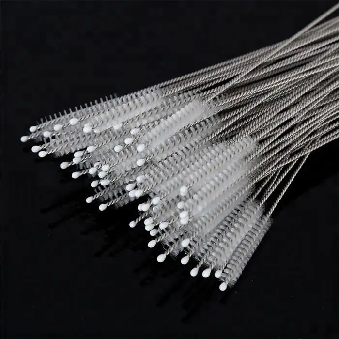 Hot sale Stainless Steel Cleaning Brushes glasses Nylon Straw Cleaners For Drinking Pipe