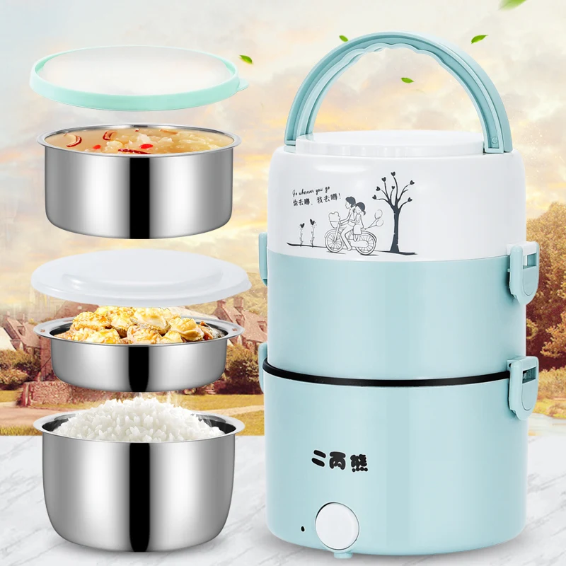 Portable Electric Lunch Box 3 In 1 Multi Heating Leakproof Bento Food Warmer Heated Food For Car