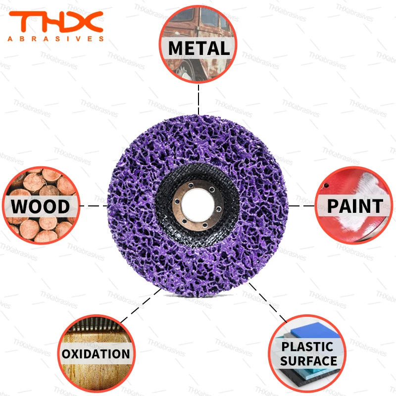 DIY 10 Pack Coral Button Wheel Purple 125 mm ( for Grinder Tool) Rust Removal Discs 125mm (22.2) and 125mm Coral Plate 125x22mm