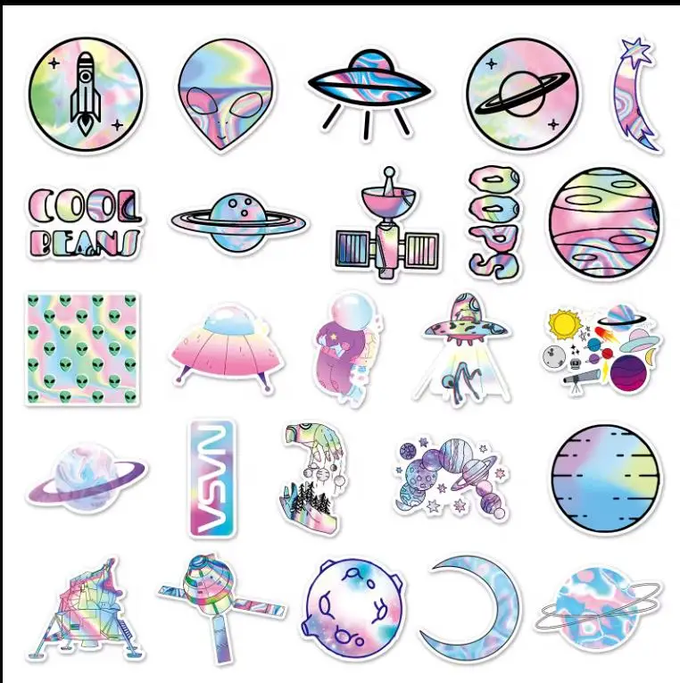 Customized Die Cut  Rainbow Vinyl Die Cut Sticker Paper Printing Hologram Label