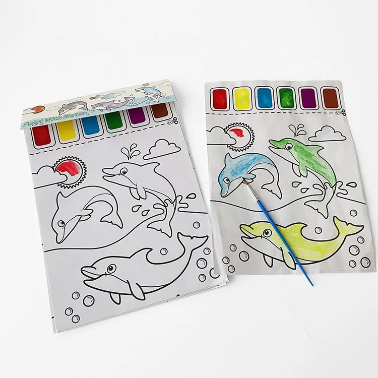 
Magic Water Color Book Children Water Color Paint Take Off Paper With Brush 