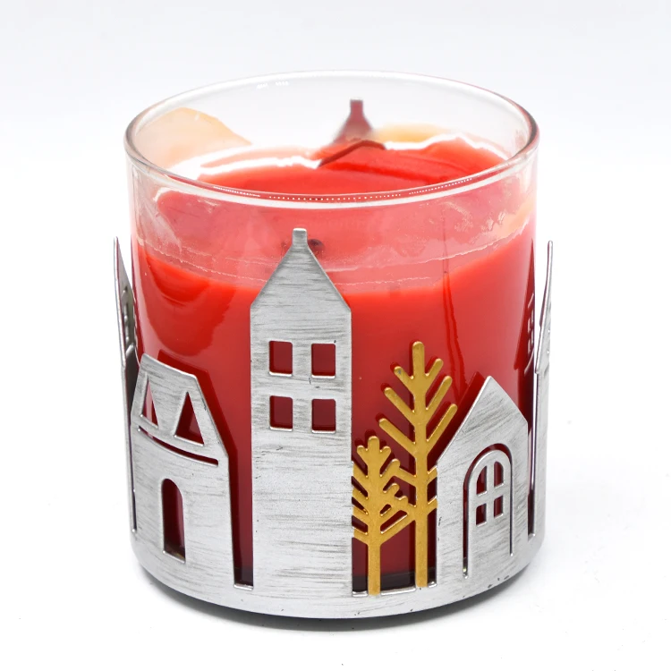 
Factory Direct Good Quality Winter Tree And Castle Sliver Printing Decorate Extra Glass Candle Holders 