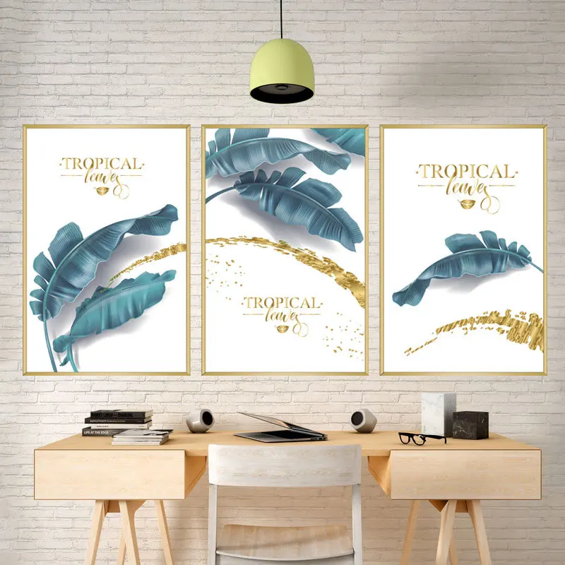Tropical Ba dark green banana leaf photo frame wall sticker living room bedroom decoration self-adhesive painting