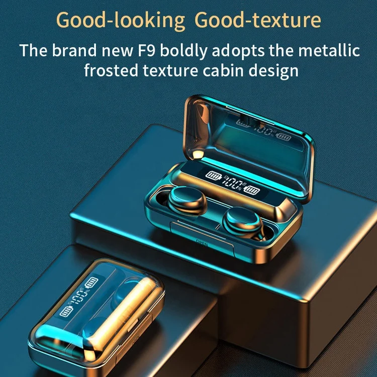 2022 Comfortable Stereo F9 Tws Audifonos-Bluetooth 5.1 Powerbank One Side True Wireless Earbuds Dropshipping Bt Earphone
