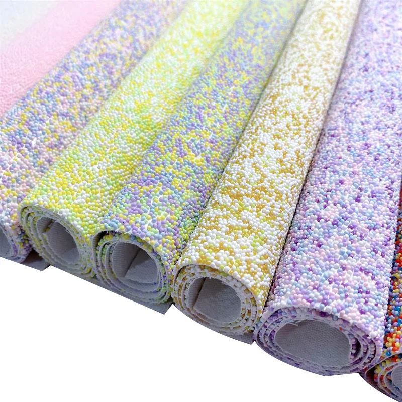 SR20017  White sequin heavy beaded fabric canvas plastic mix colored 3d beaded embroidered fabric glitter synthetic leather