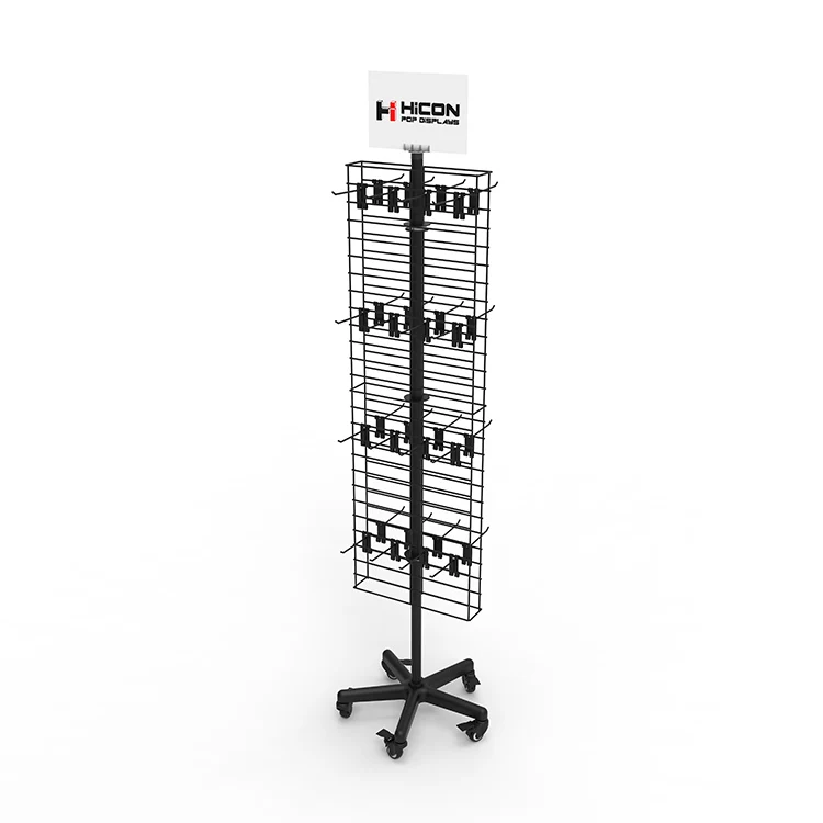 Custom Floor Double Sided Metal Glove Keychain Gift Toy Greeting Card Sock Display Hooks Shelf Hanging Sock Display Rack Stand