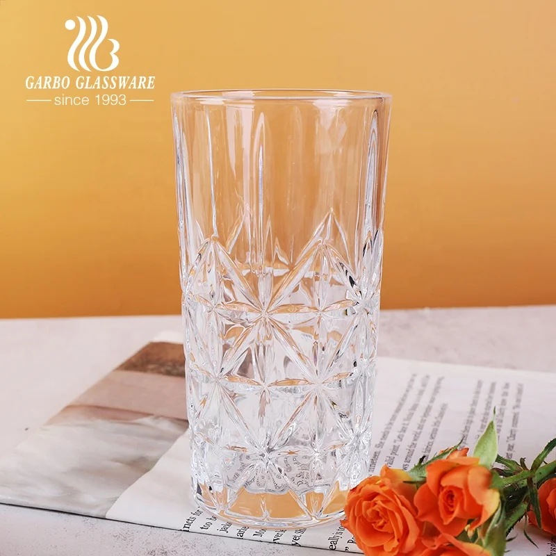 Highball Juice Heavy Bottom Whisky Glass Cup Rock Glass Tableware Set Of 6Pcs 14OZ  420ml Beer Juice Drinking Taller Tumbler