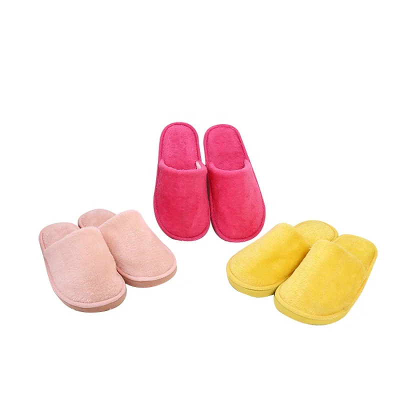 New Plush Indoor Home Autumn and Winter Wooden Floor Warm EVA Rubber Sole Nail Salon Hotel for Cotton Slippers