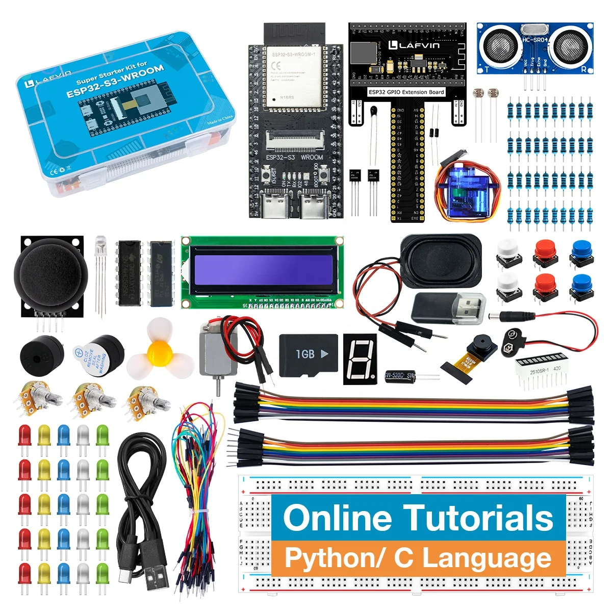 LAFVIN Esp32 wroom 32 супер стартовый комплект с ESP32-S3-WROOM, Бортовая камера более 70 учебных проектов для Arduino IDE Esp32 комплект