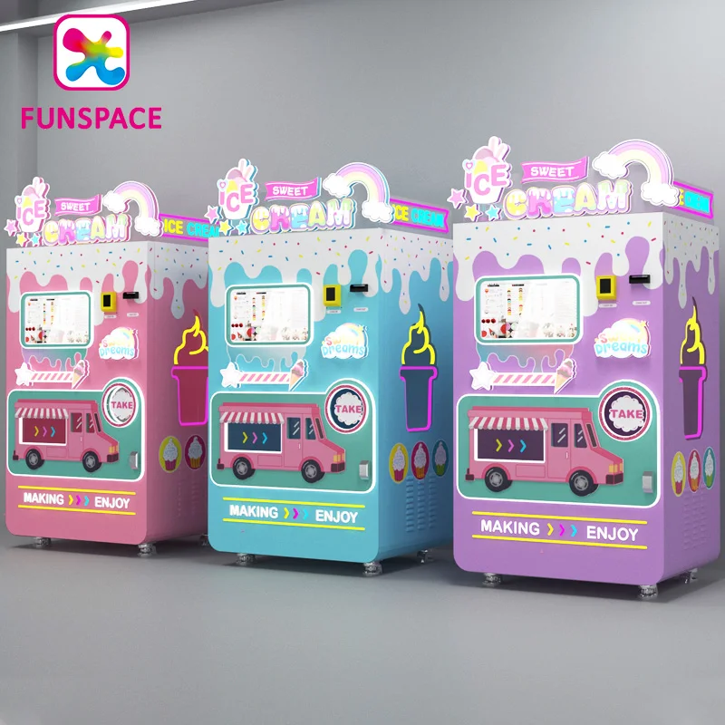 Funspace Support Multi-Languages Maker Icecream Machine Soft Ice Cream Vending Machine Fully Automatic