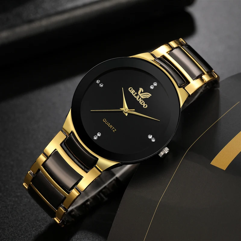 Fashion Women Men Watches Luxury Rhinestone Quartz Steel Strap Casual High Quality Wristwatches For Couple Lover Gift