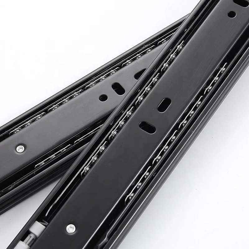 45mm Width Full Extension Push to Open Drawer Slide Rail Touch Open Side Mount Drawer Telescopic Channels Jieyang Factory OEM