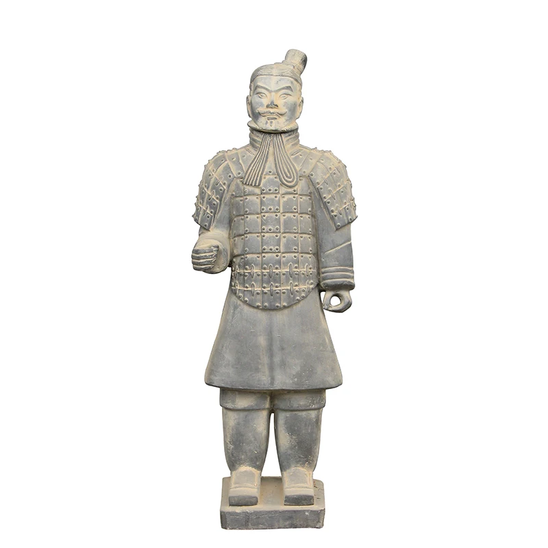High Quality Light Clay Color Xi'an Warrior Soldier in Garden Warrior Statue