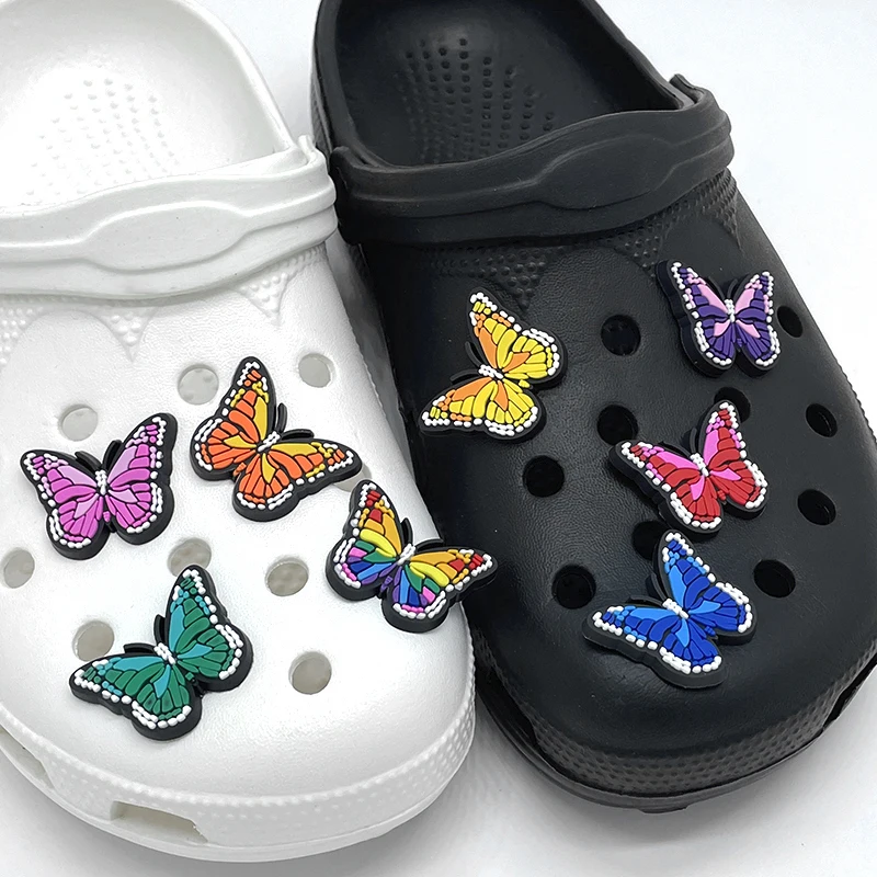 Wholesale butterfly design Clogs Shoes Charms PVC Shoe Charms Custom Kid Clog Charms Shoe Decorations